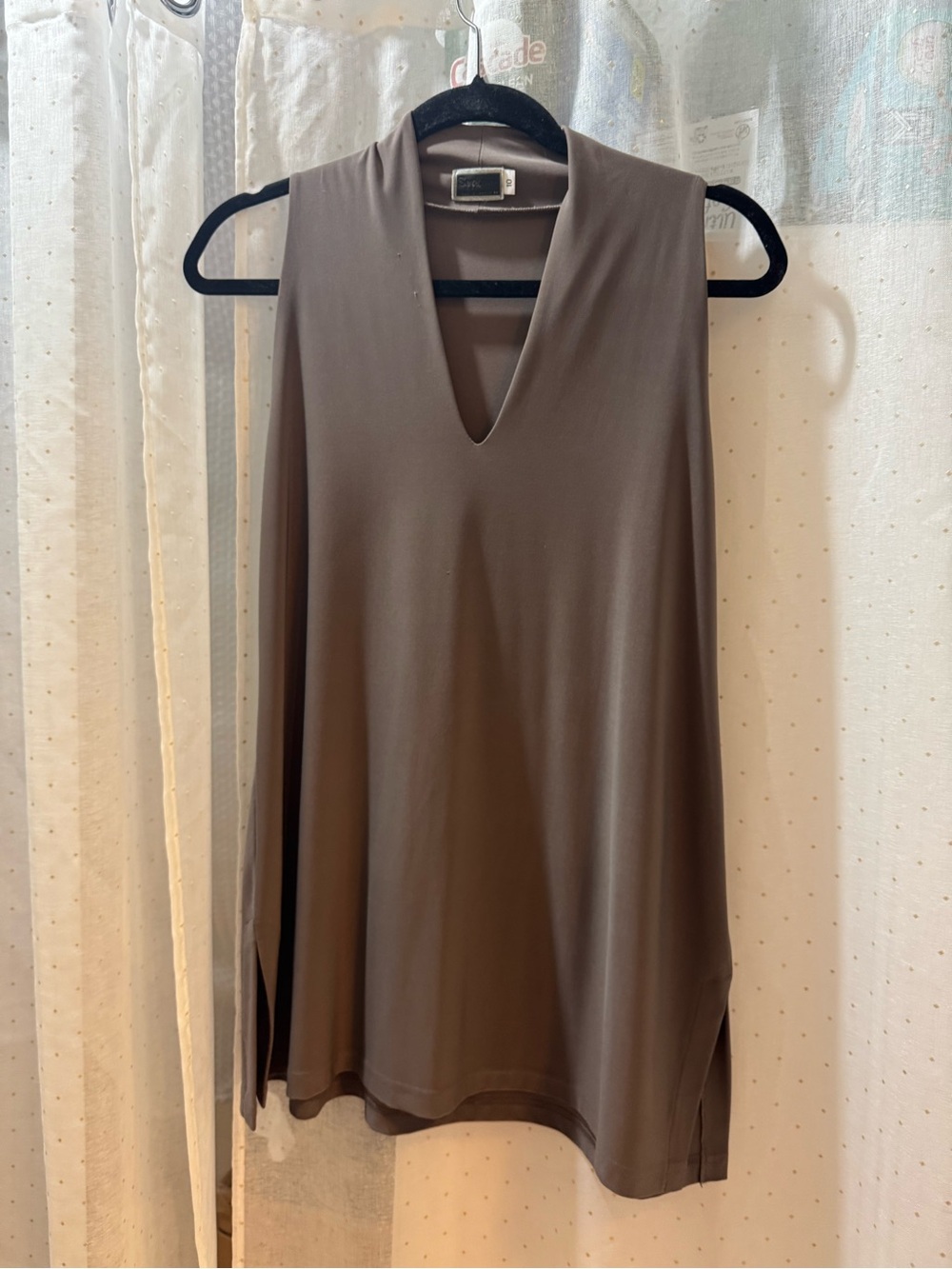Sympli Brown V-Neck Sleeveless Tank